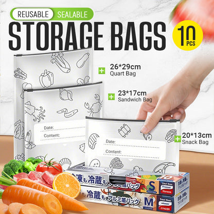 Bolsas de almacenamiento reutilizables con cierre de papel de aluminio