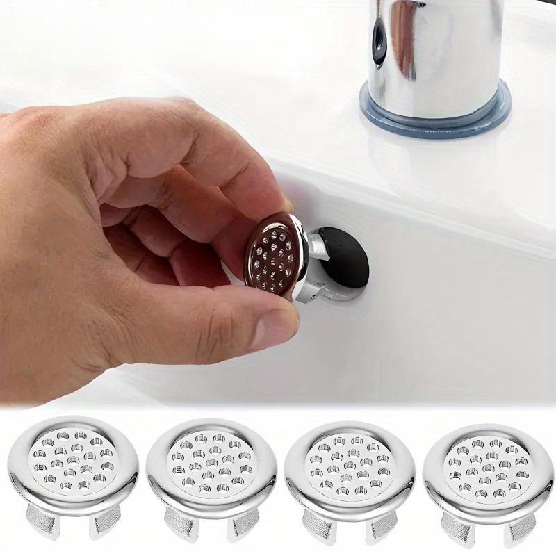 Cubierta de Desagüe de Lavabo, Paquete de 4 Cubiertas Redondas, Insertos de Anillo de Repuesto para Rebose, Accesorio para Lavabo de Hogar, Cocina y Baño, Accesorios de Baño, Herrajes de Baño, Gadgets de Baño, Tapón de Desagüe