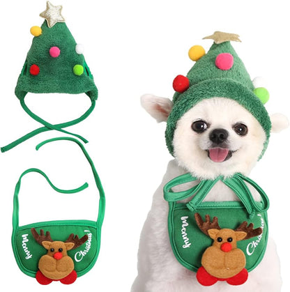 🎅🎁Adorable Gorro de Pom-Pom en Forma de Árbol de Navidad Para Mascota