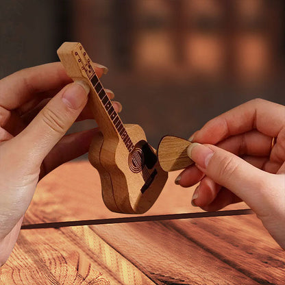 🎁Caja de púas para guitarra acústica de madera🎸