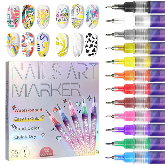 🎁¡Oferta Relámpago 50% DE DESCUENTO⏳🎨Set de 12 Bolígrafos de Pintura para Uñas