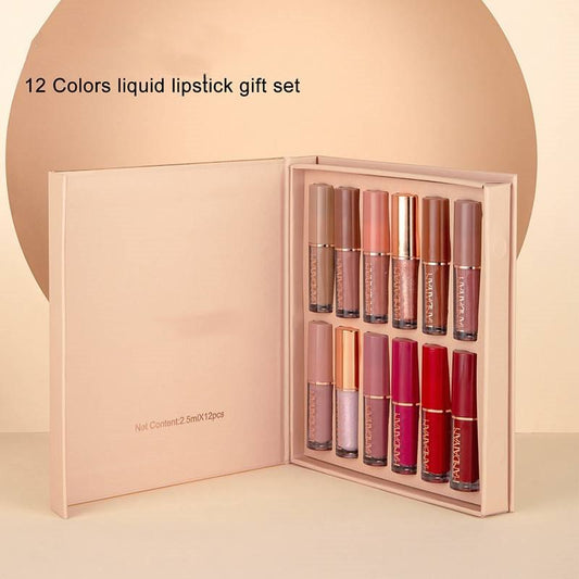 ✨ Oferta por tiempo limitado ✨Set de regalo de 12 colores de lápiz labial líquido