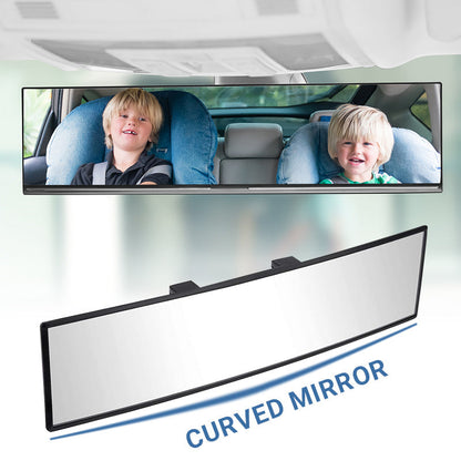 🚗👁️ Espejo retrovisor curvo ancho para automóvil: visión gran angular, fácil instalación y ajuste universal (¡conducción segura con mayor visibilidad!)