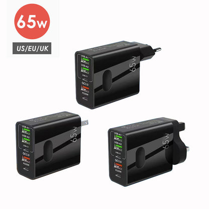 Cargador rápido multipuerto GaN de 65 W