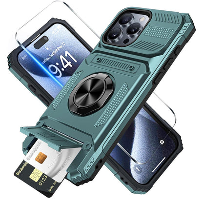 📱 ¡50% DE DESCUENTO POR TIEMPO LIMITADO! 💥 Funda para Teléfono con Porta Tarjetas y Anillo de Agarre – Soporte, Montaje Magnético, Protección contra Caídas