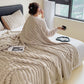 🛏️Manta gruesa de felpa con motivo de conejito y funda de terciopelo lechoso🫧Acurrúcate con la máxima comodidad.
