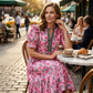 Vestido Largo de Manga Abullonada con Estampado Floral para Mujeres