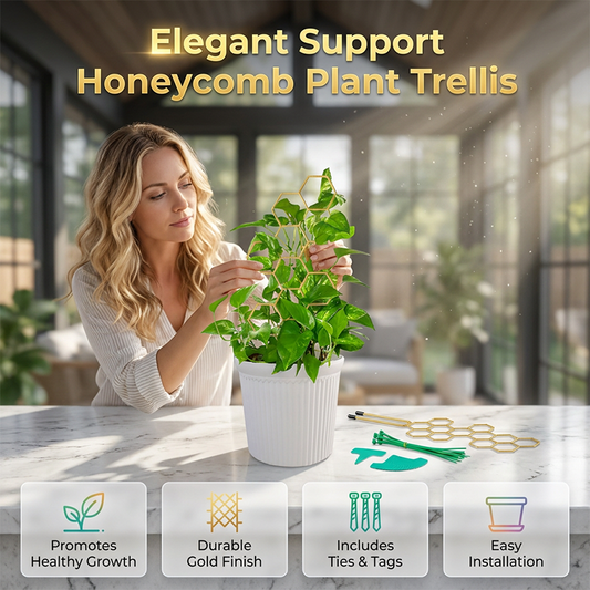 🌿 OFERTA POR TIEMPO LIMITADO: 50% DE DESCUENTO ✨ Enrejado para Plantas en Forma de Panal – Antióxido, Apilable, Fácil Instalación 🐝