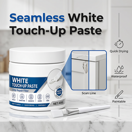 Pasta de retoque para muebles blancos con pincel