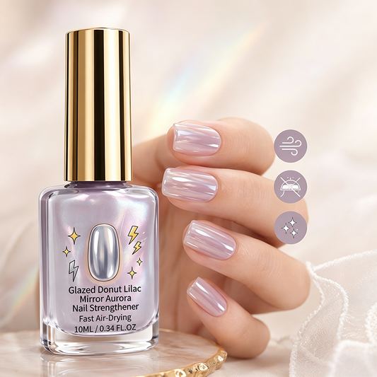 💅 ¡Compra 1 y llévate 1 gratis! ✨ Fortalecedor de uñas lila con brillo espejo