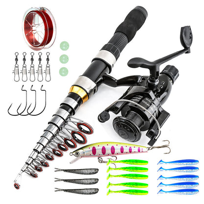Set completo de pesca de viaje con bolsa de transporte